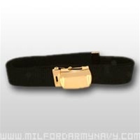 Army Black Cotton with 22k Gold Flash Buckle and Tip Belt