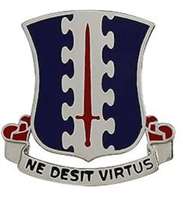 US Army Unit Crest: 187th Infantry Regiment - Motto: NE DESIT VIRTUS